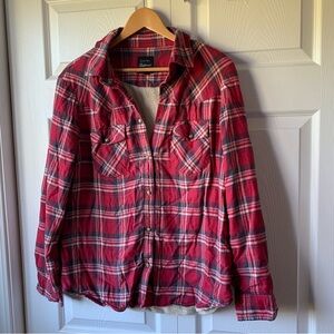 Jacks girlfriend plaid soft interior sweater size large